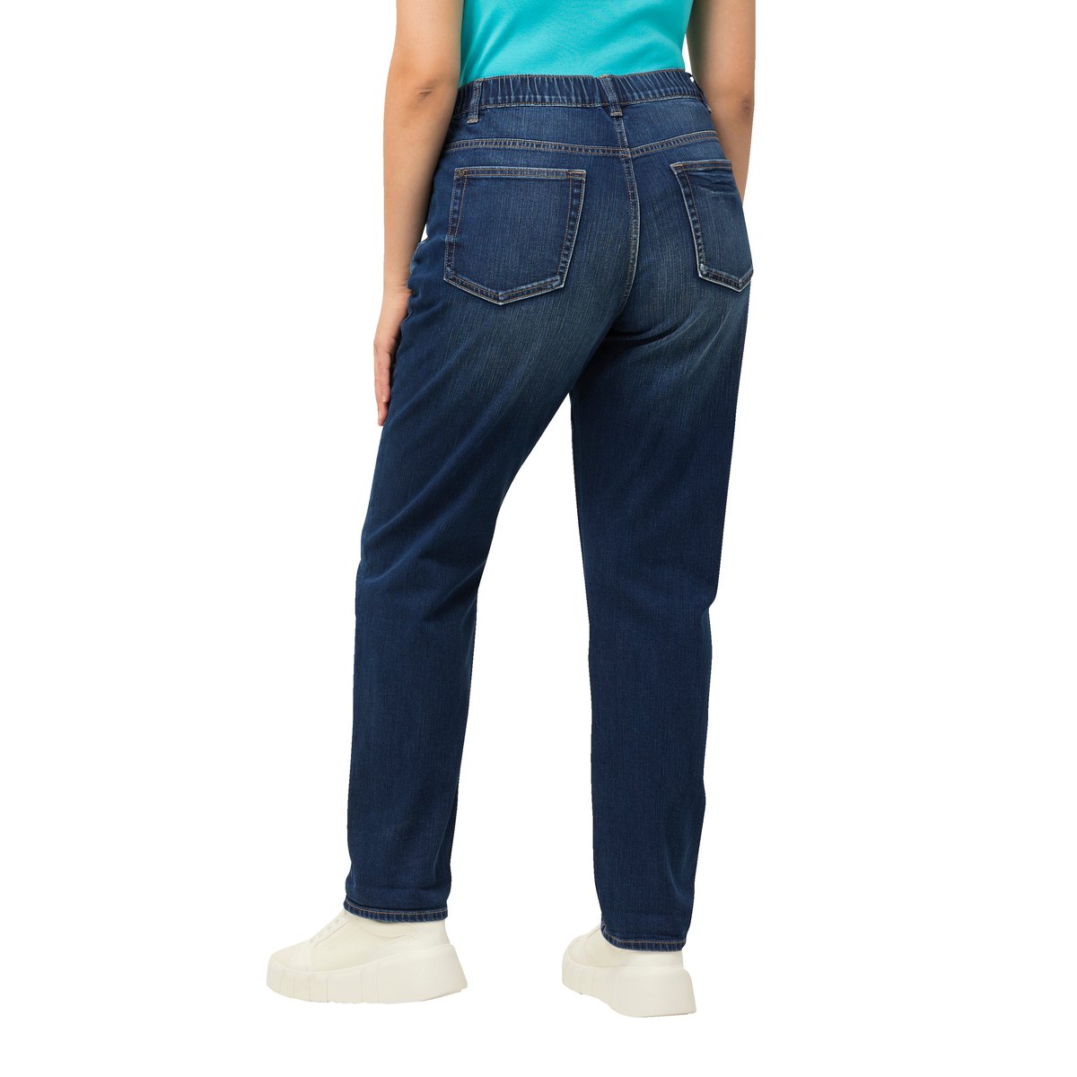 Jean boyfriend à 5 poches. Taille confortable bleu jean, ULLA POPKEN
