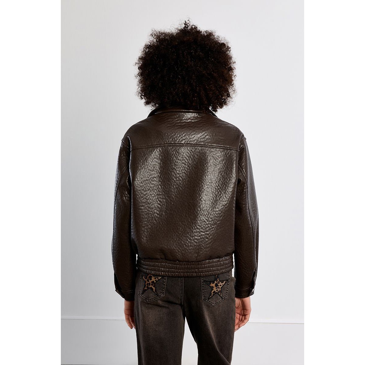 Veste en similicuir, oversize chocolate, LILI SIDONIO
