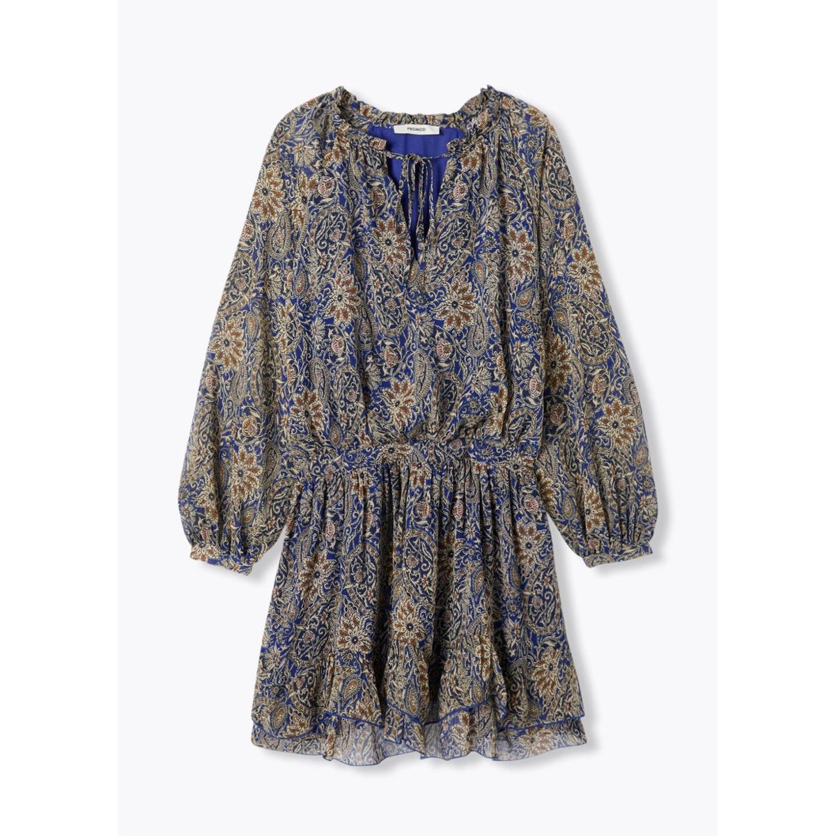 Robe courte imprimée imprimé bleu, PROMOD