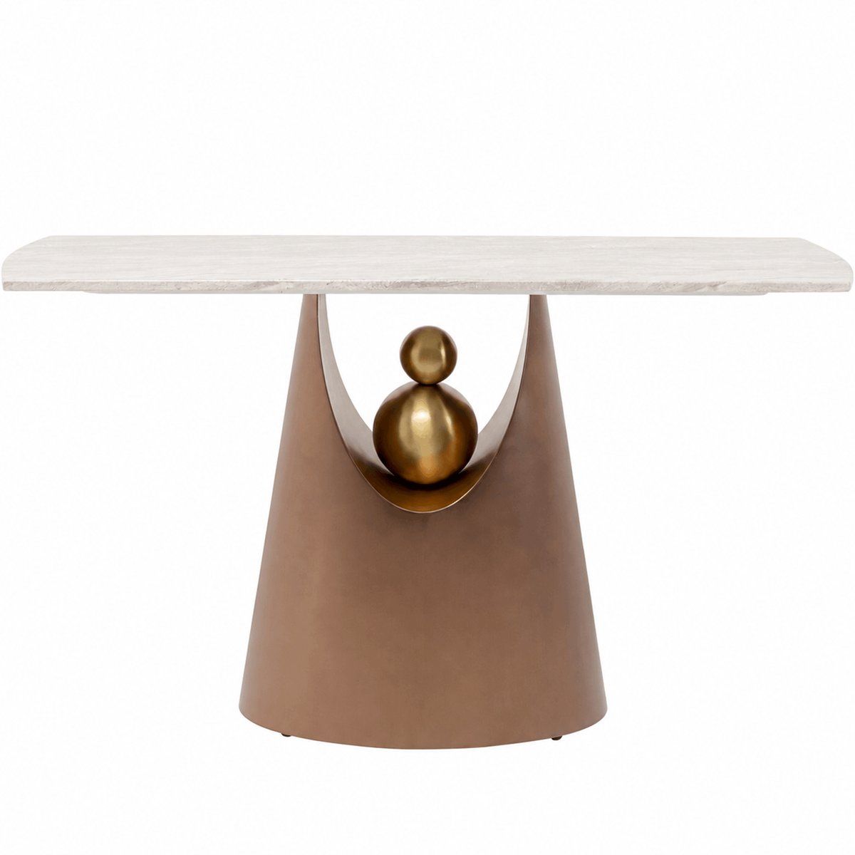 Console en marbre et acier, GERALDO beige, KARE DESIGN