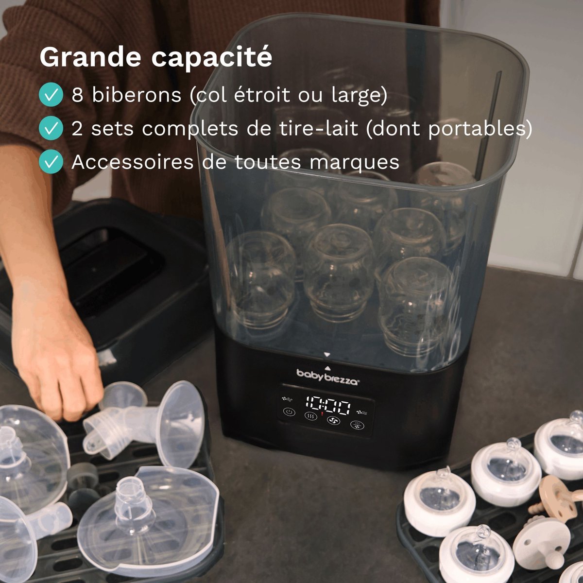 Stérilisateur et séchoir à biberons SuperQuick Dryer Advanced noir, BABY BREZZA