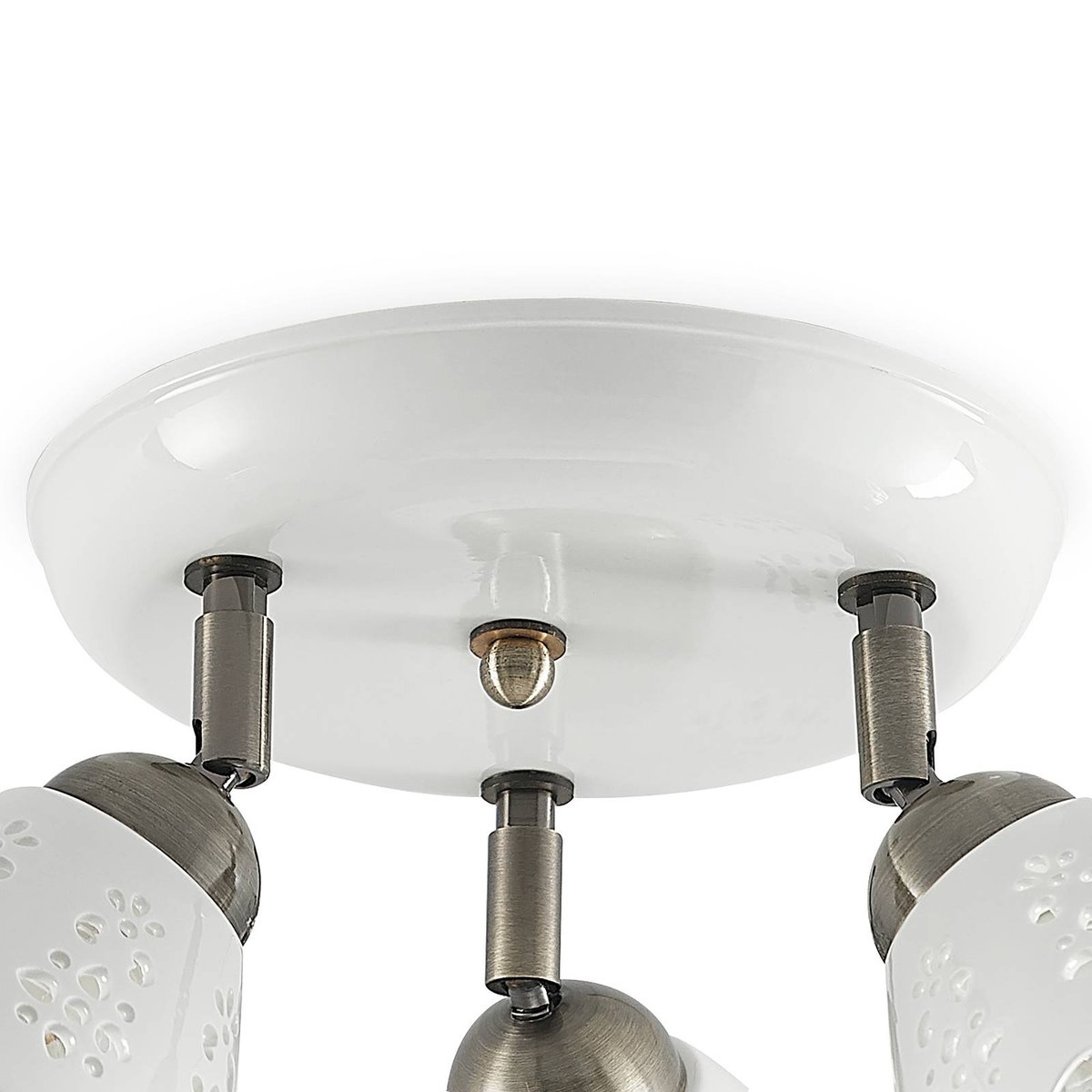 Spot en céramique traditionnel, Efgenia blanc, bronze, LINDBY