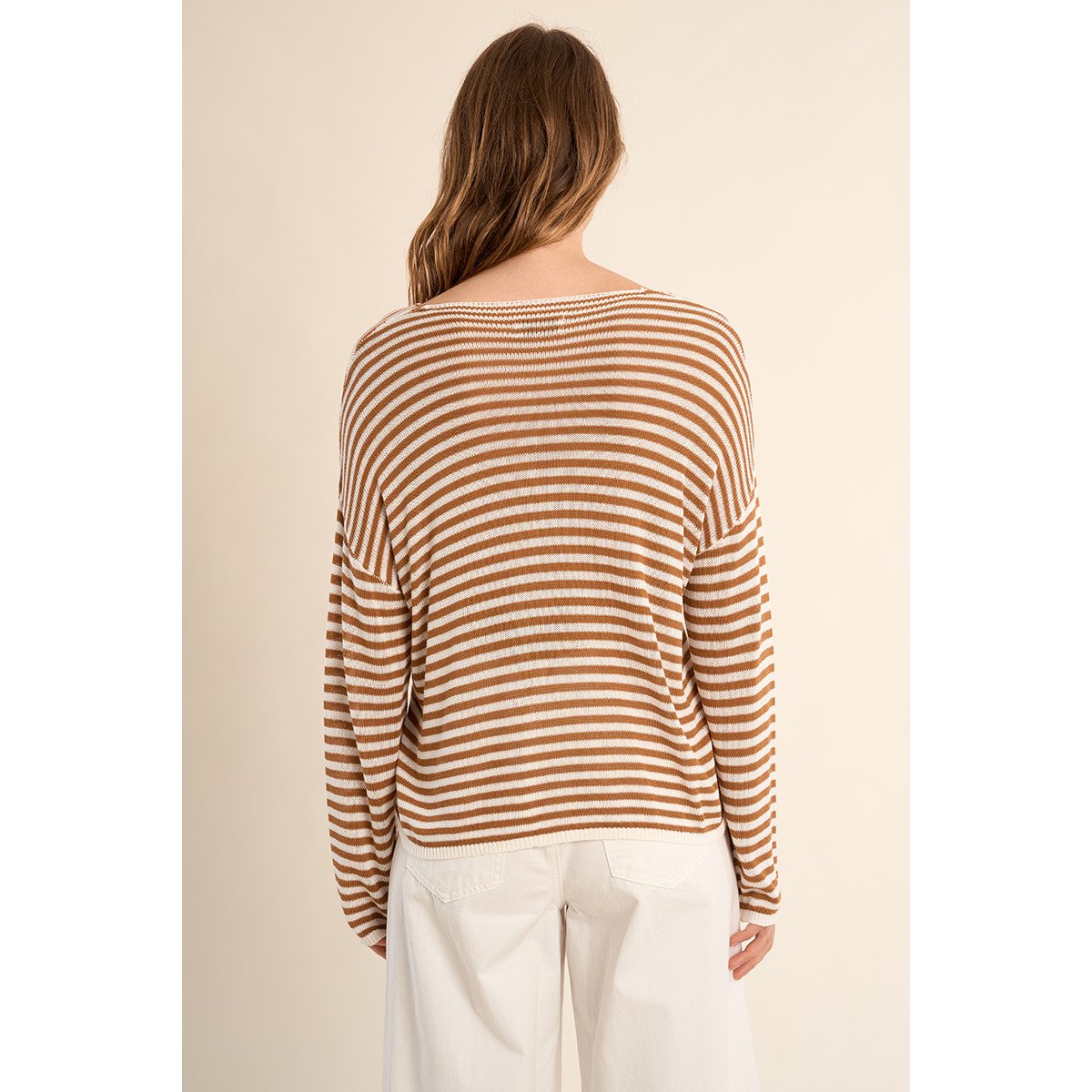 Maille manches longues, marinière offwhite/beige, MOLLY BRACKEN