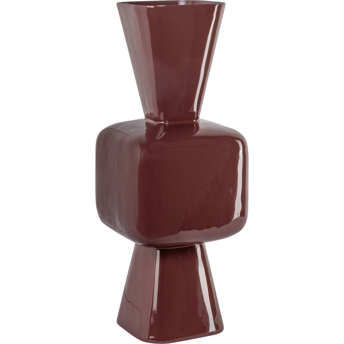 Vase design en métal brun sable, RECOLLECTION