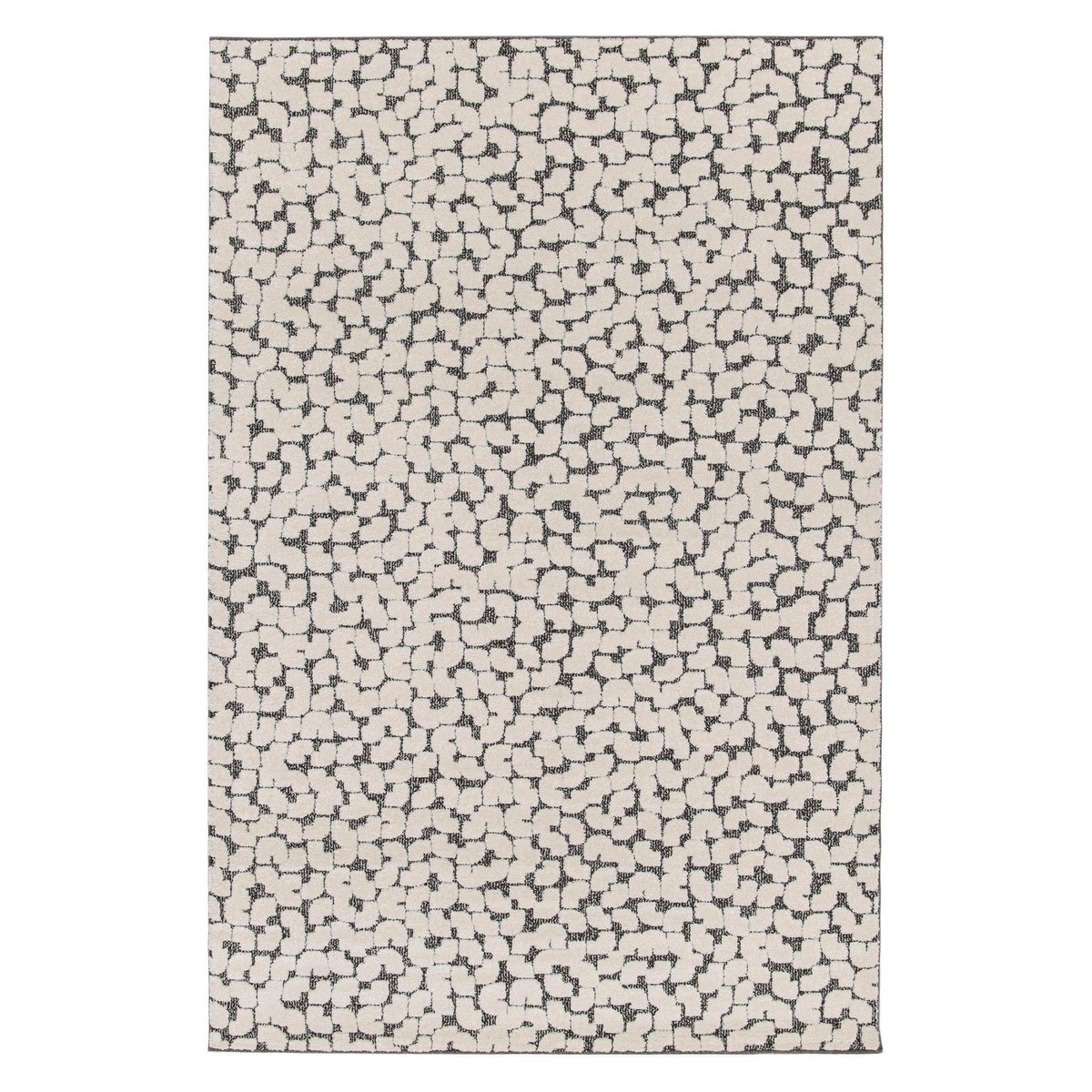 Tapis doux effet sculpté beige et blanc OPUS gris minéral, AFK LIVING