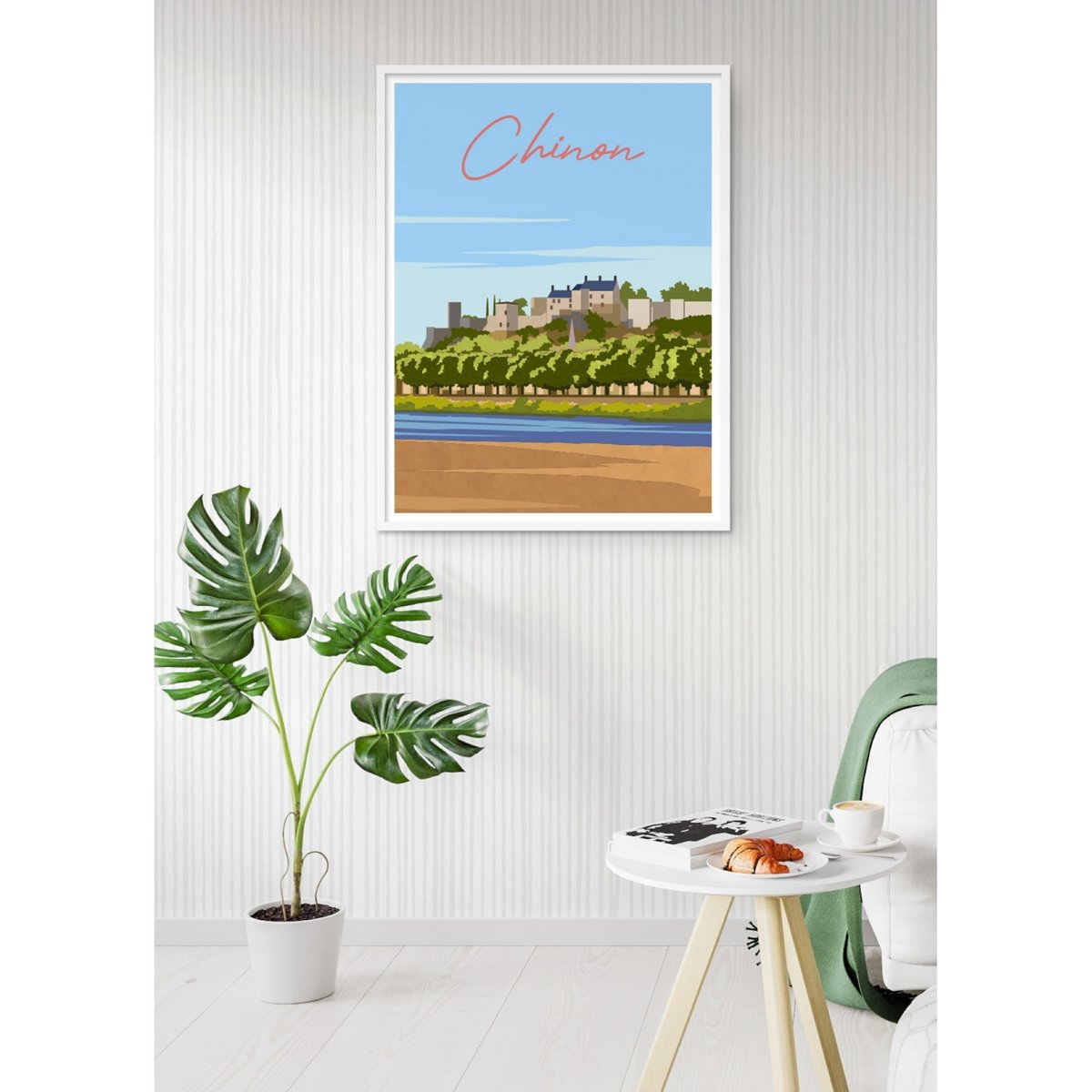 Affiche ville Chinon blanc, L'AFFICHERIE