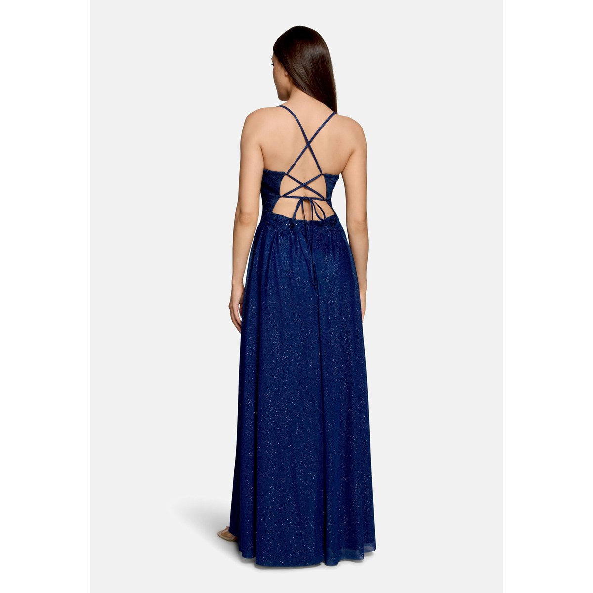 Robe de soirée au look scintillant bleu foncé/gris, VERA MONT