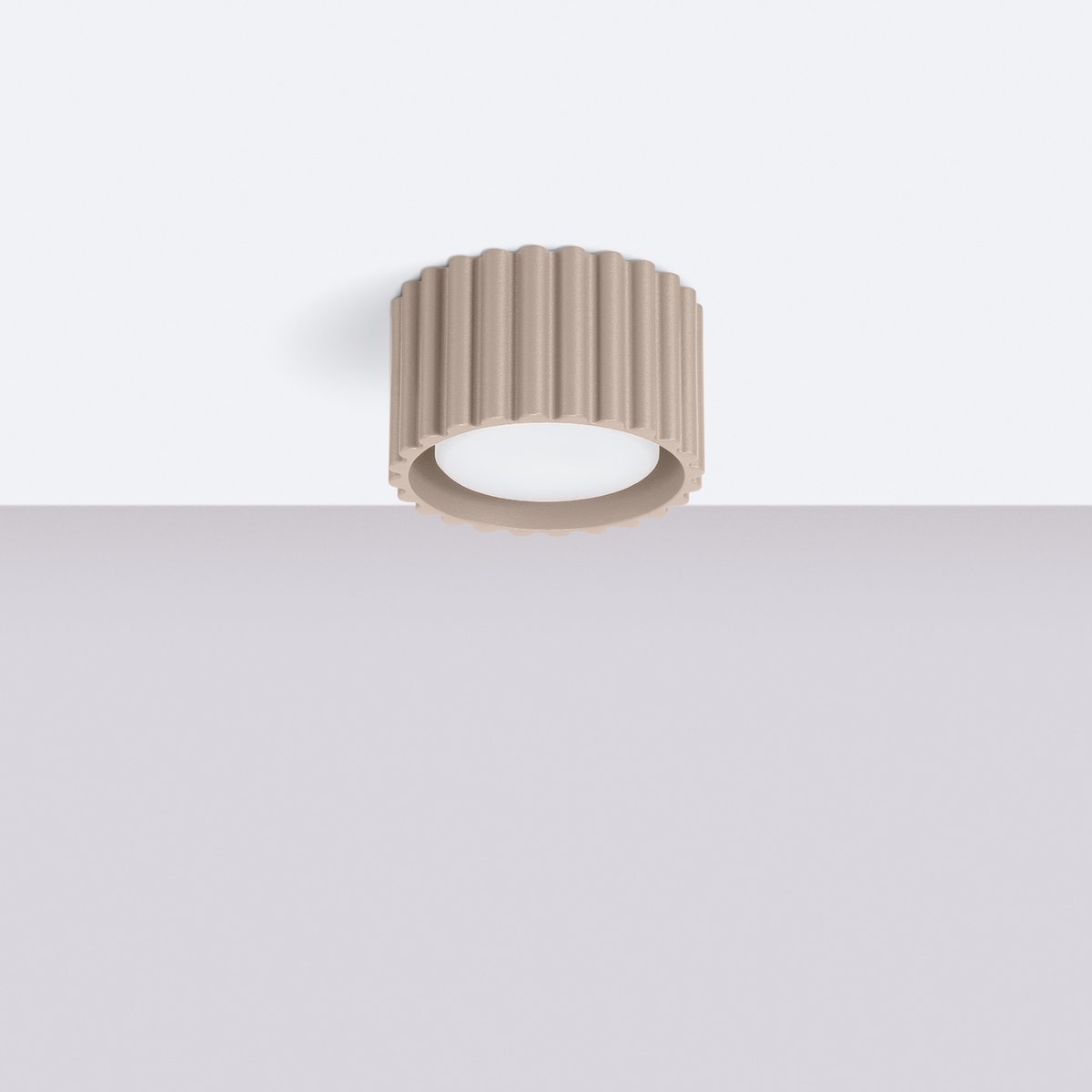 Plafonnier Aluminium Taupe Gx53 1 Aura marron, EDEN