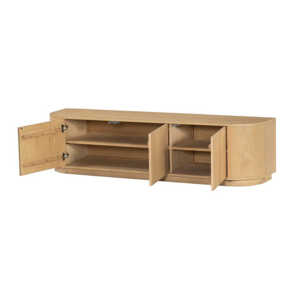Meuble TV design en chêne, 3 portes LOREN bois clair, PIER IMPORT