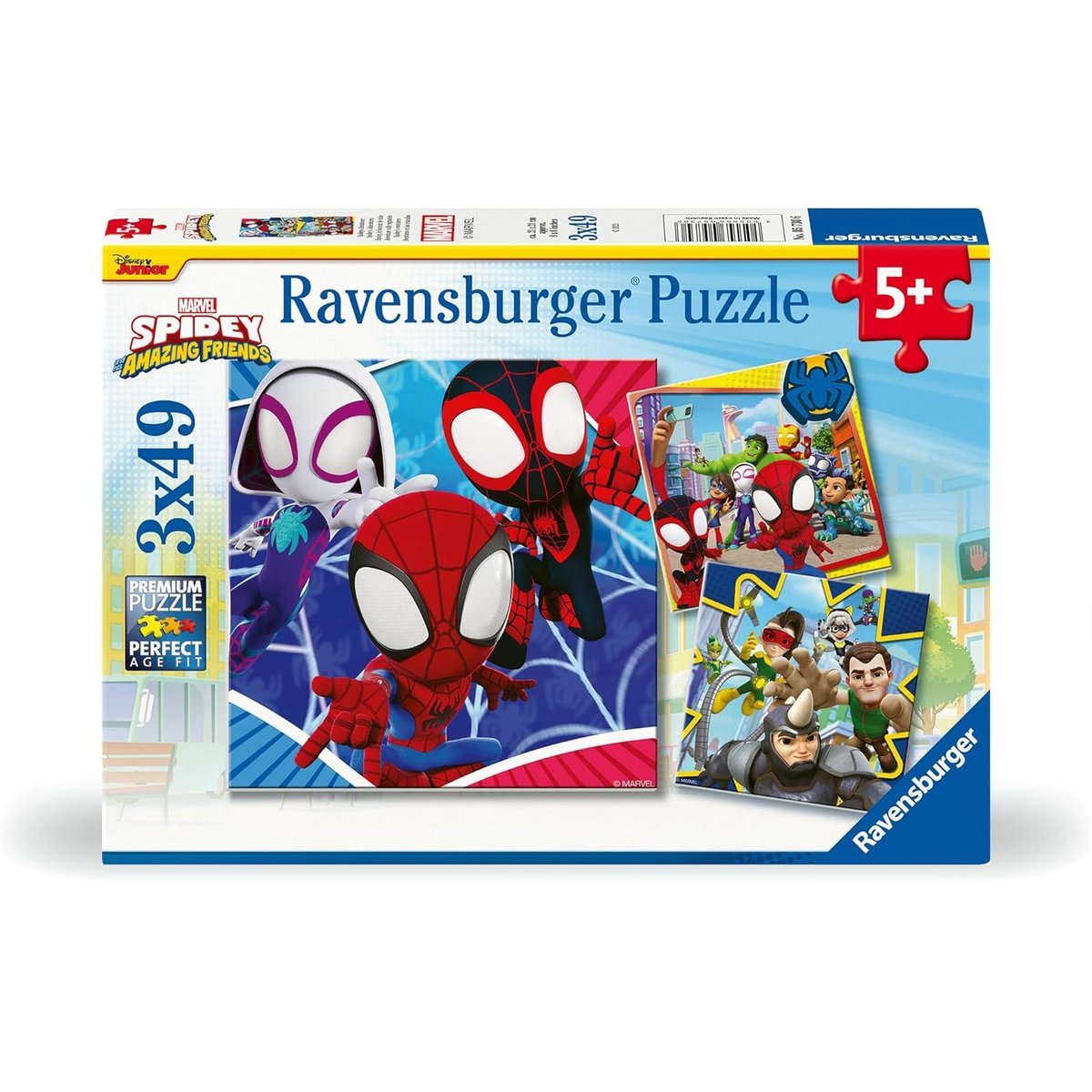 Puzzle Spidey le lanceur de toile 3x49 pcs bleu, RAVENSBURGER