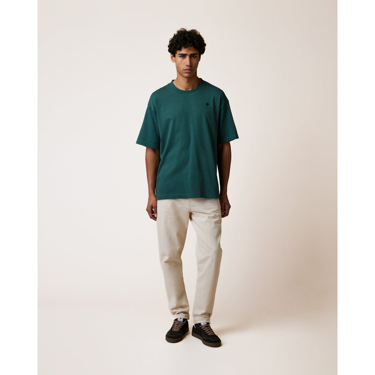 T-shirt en maille vert grisé, FAGUO