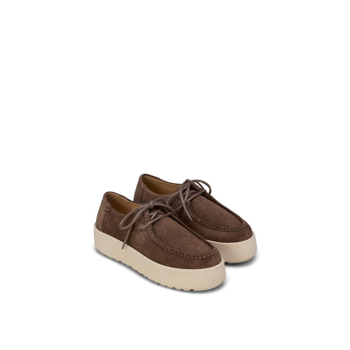 Lacets modèle Pia en cuir velours doux marron fonce, MARC O'POLO