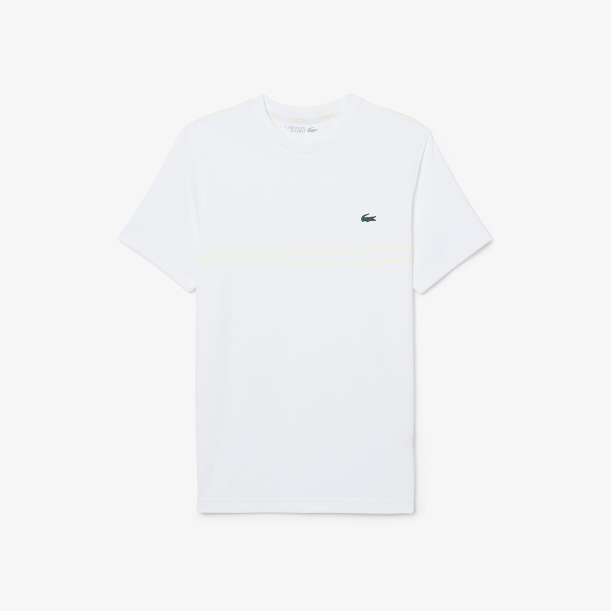T-shirt Off Court regular fit ultra dry e UPF 50 bianco, LACOSTE