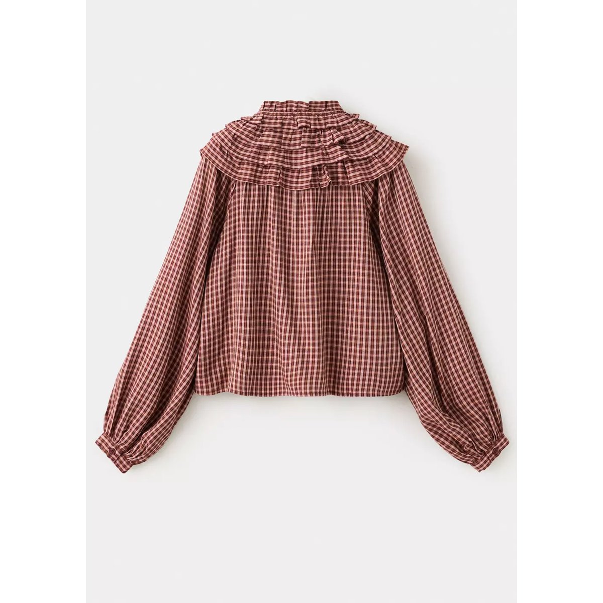 Chemise à carreaux volantée rouge, MANGO KIDS