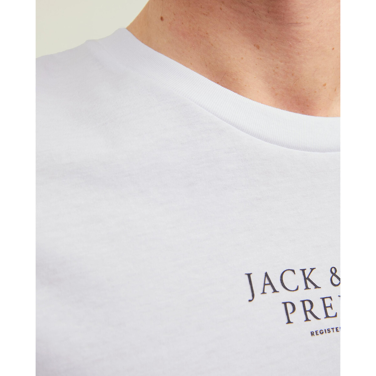 T-shirt col rond blanc, JACK & JONES