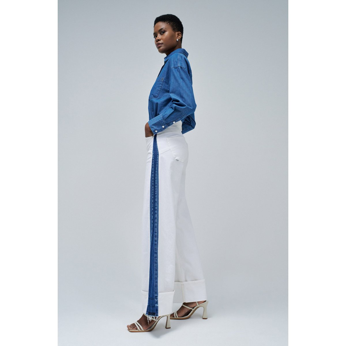 JEAN FAITH PUSH IN WIDE blanc, SALSA JEANS