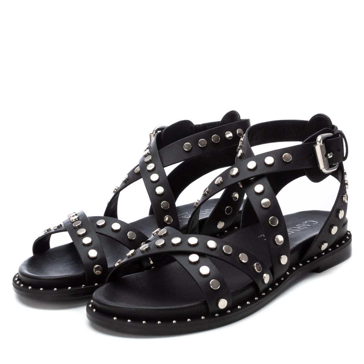 Sandale Plaine Boucle noir, CARMELA
