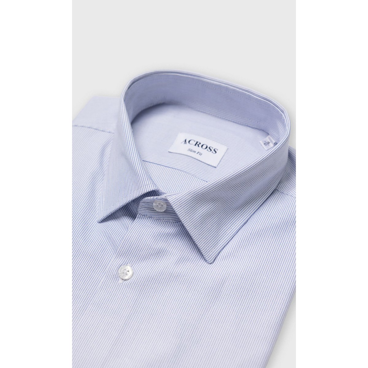 Chemise Slim fit à micro-motif bleu ciel, ACROSS