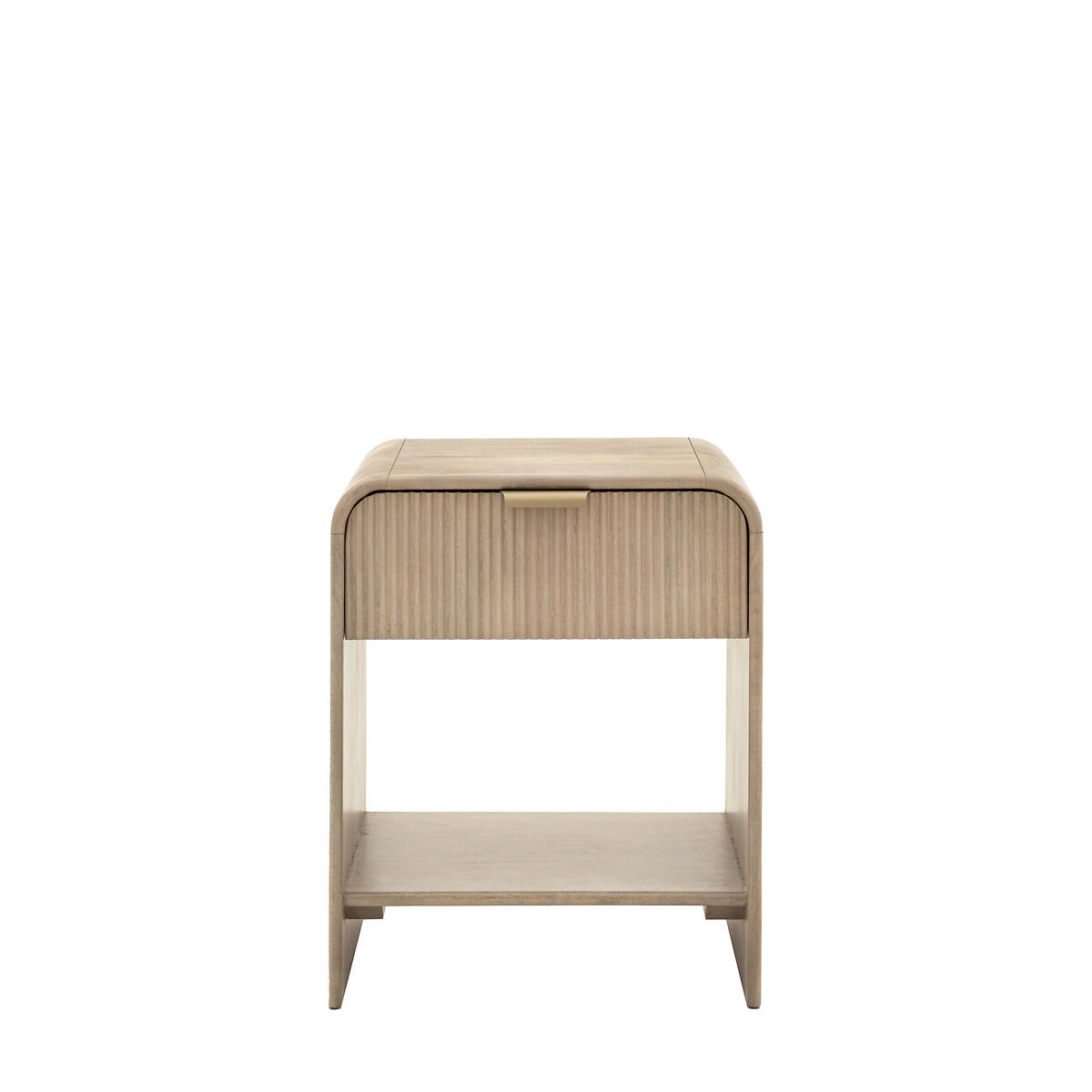 Corven Large Fluted Mango Wood 1 Drawer Bedside Table wood, SO'HOME