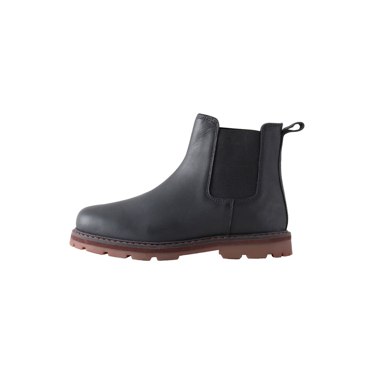 Bottines chelsea en cuir à bout carré noir, NEXT