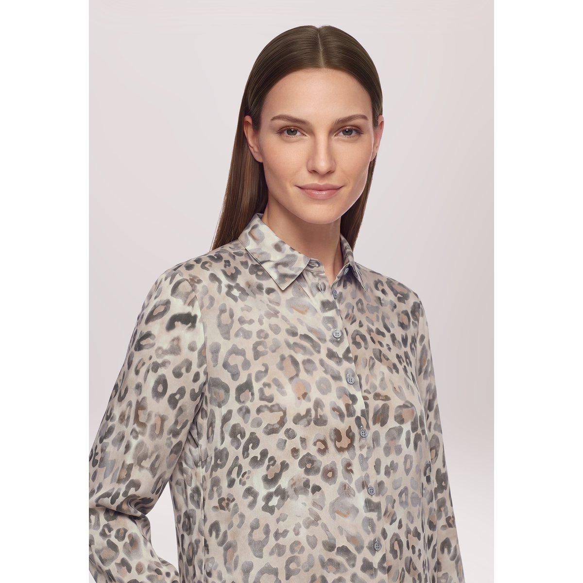 Chemisier à col gris/beige, BETTY BARCLAY