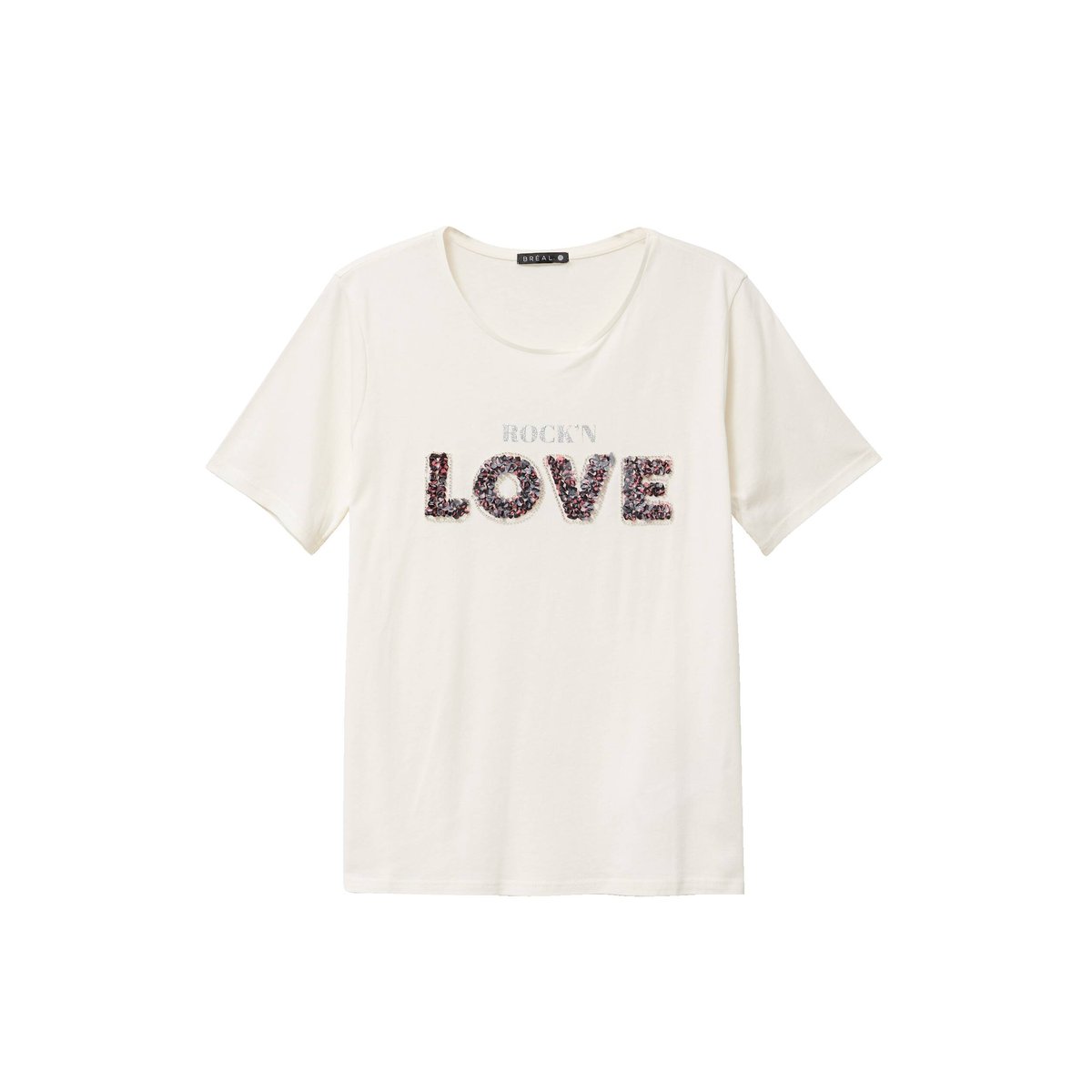 T-shirt col rond manches courtes ecru, BREAL