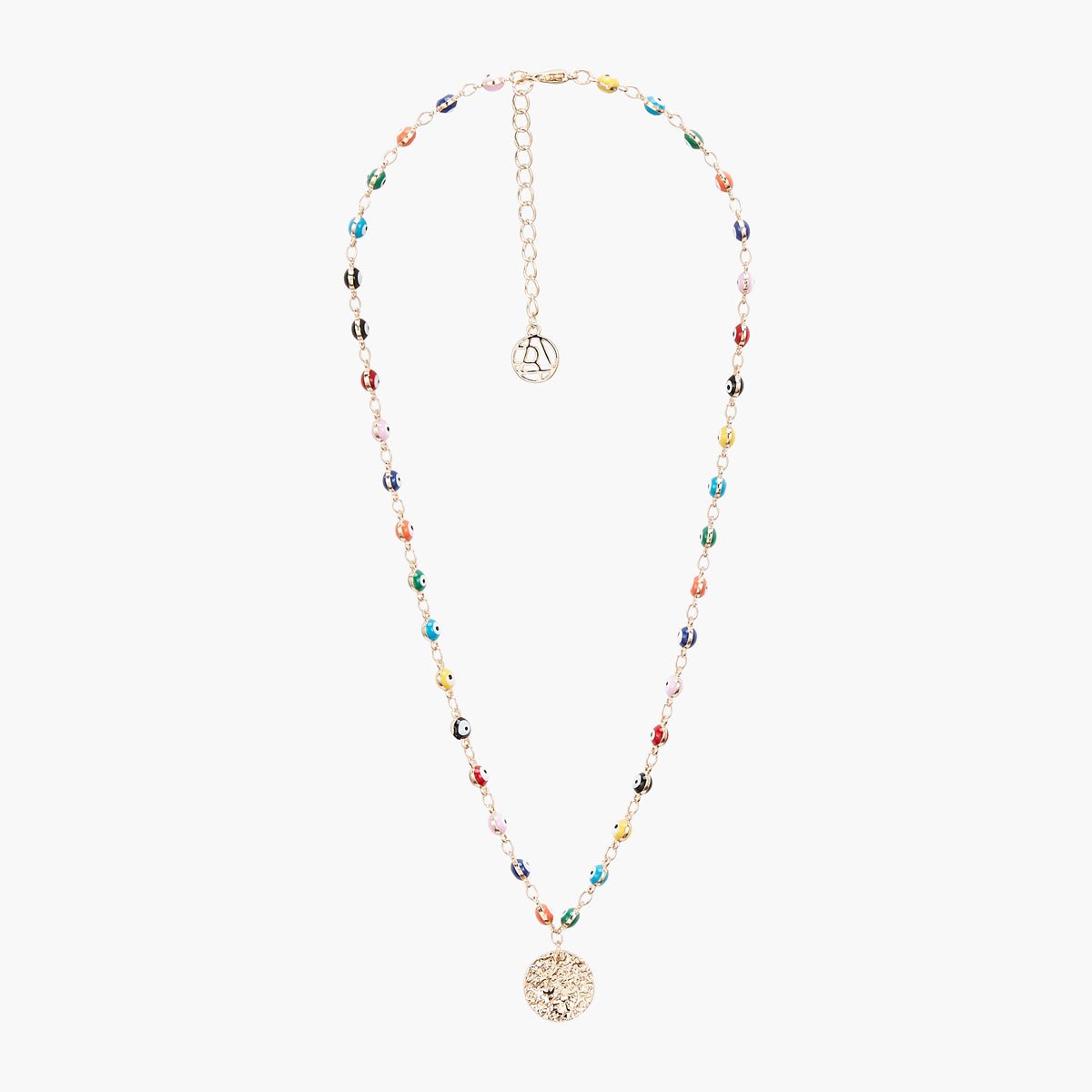 Collier œil multicolore avec médaillon multicolore, BALABOOSTE