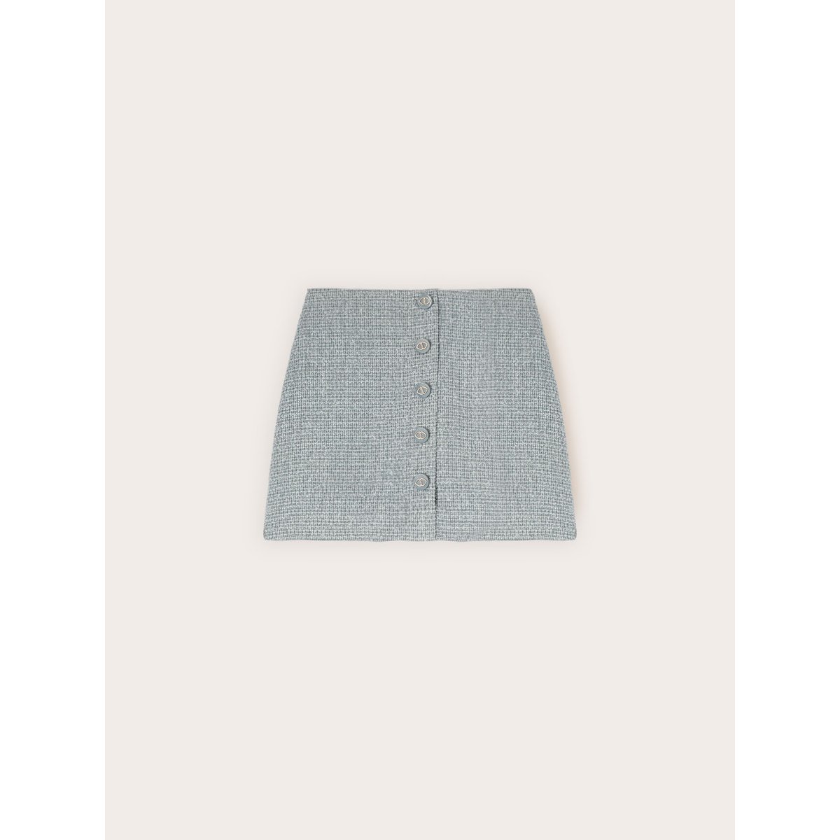 Mini-jupe en tissu bouclé light - blue, MOTIVI