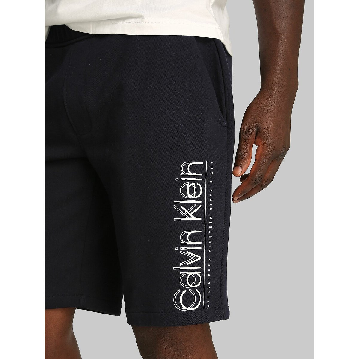 Short en molleton Logo noir, CALVIN KLEIN