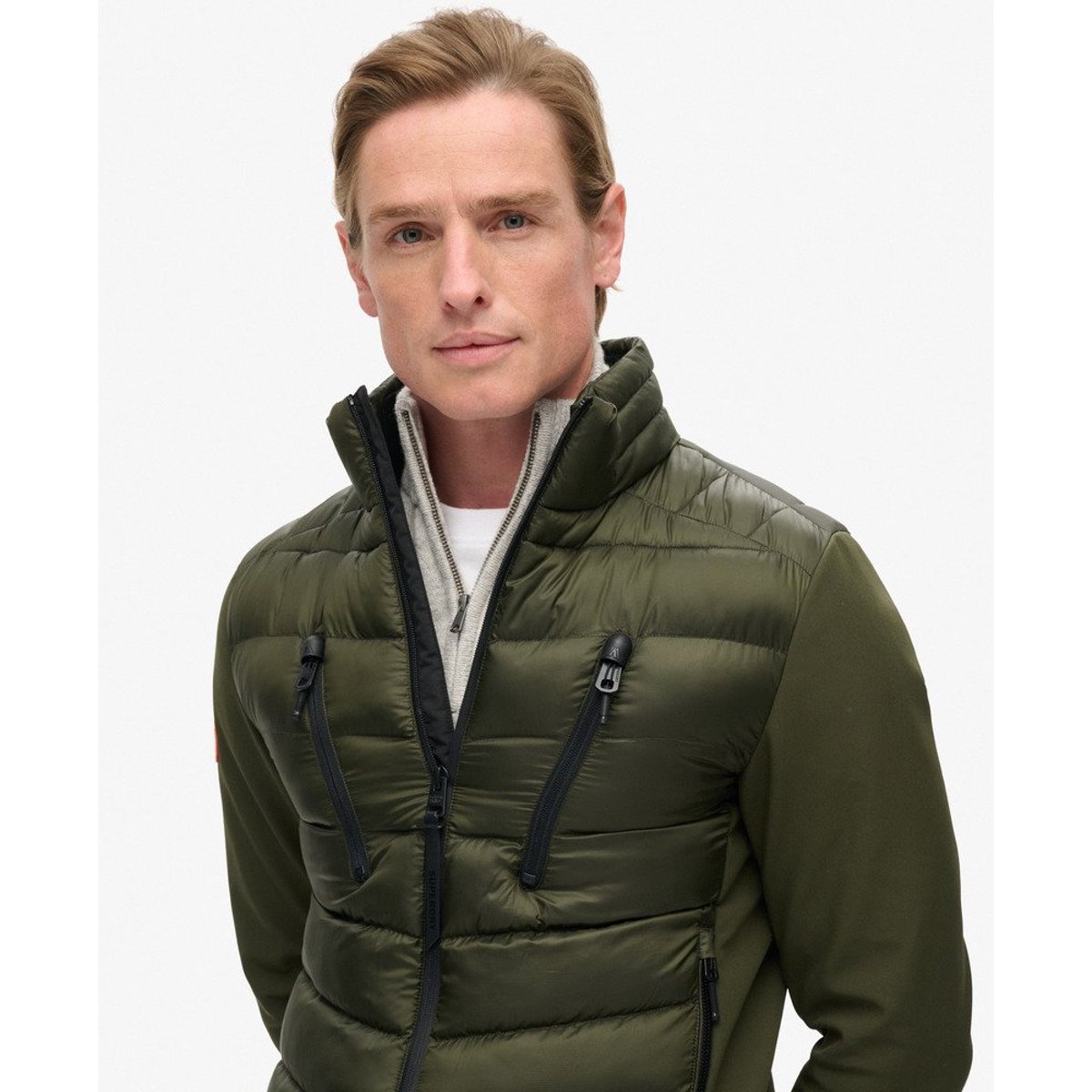 Veste Storm Softshell Hybrid kaki militaire, SUPERDRY