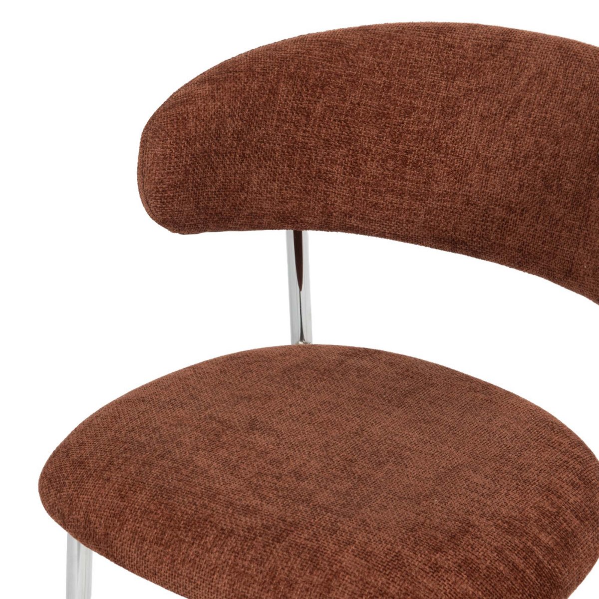 Chaise de salle à manger Curve avec piètement chromé (lot de 2) marron, AMADEUS
