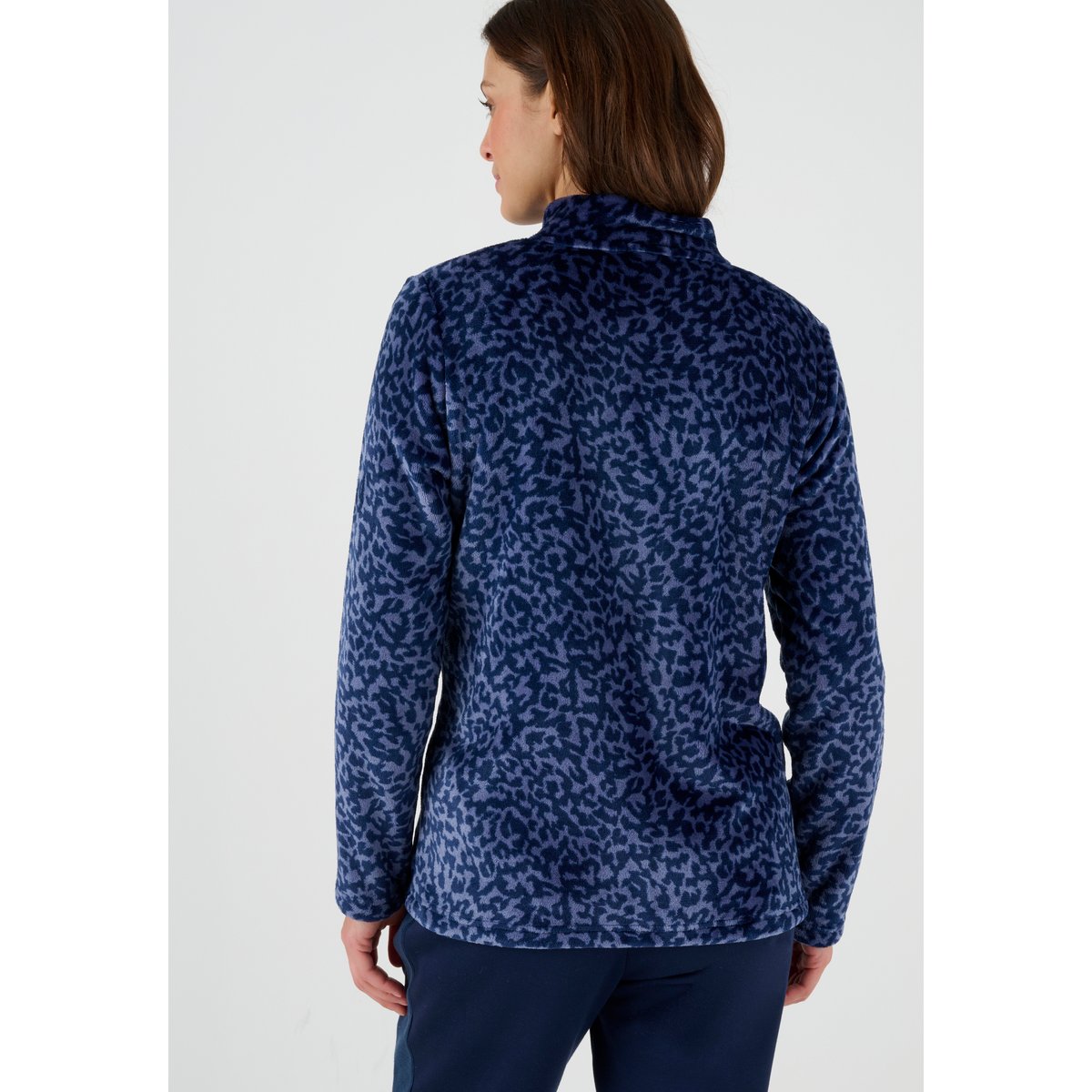 Gilet zippé Thermolactyl en maille polaire bleu marine animalier, DAMART