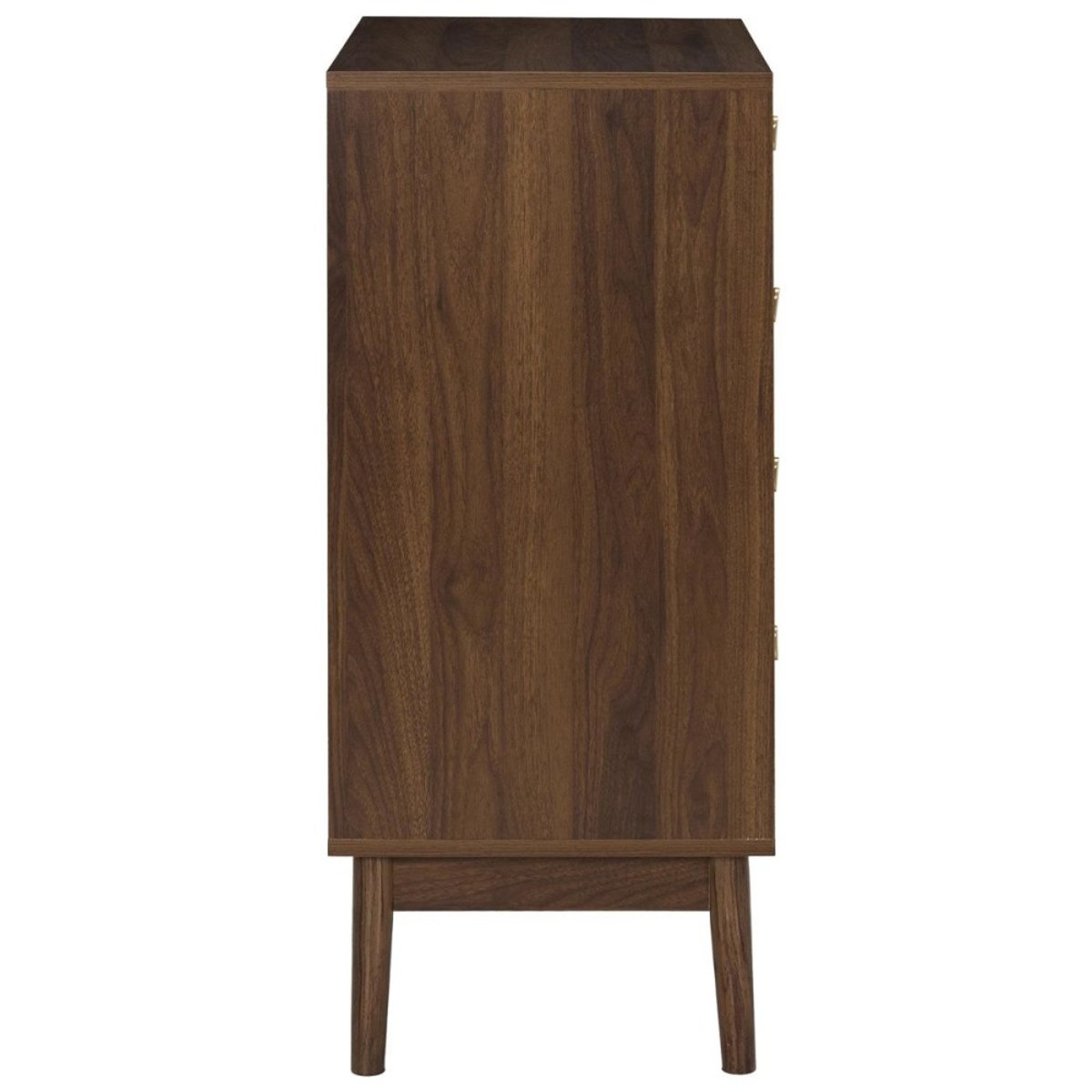 Commode Marron 4 Tiroirs Avec Poignées Dorées marron, DECORATIE