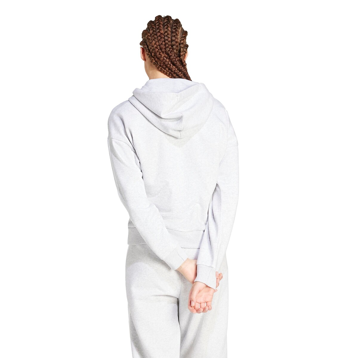 Sweat zippé, à capuche, ESSENTIALS LINEAR gris clair, ADIDAS SPORTSWEAR
