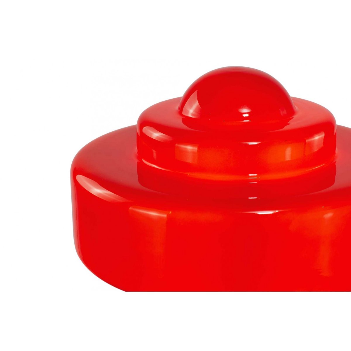 Lampe à poser en verre & métal, ZENI rouge, C-CREATION