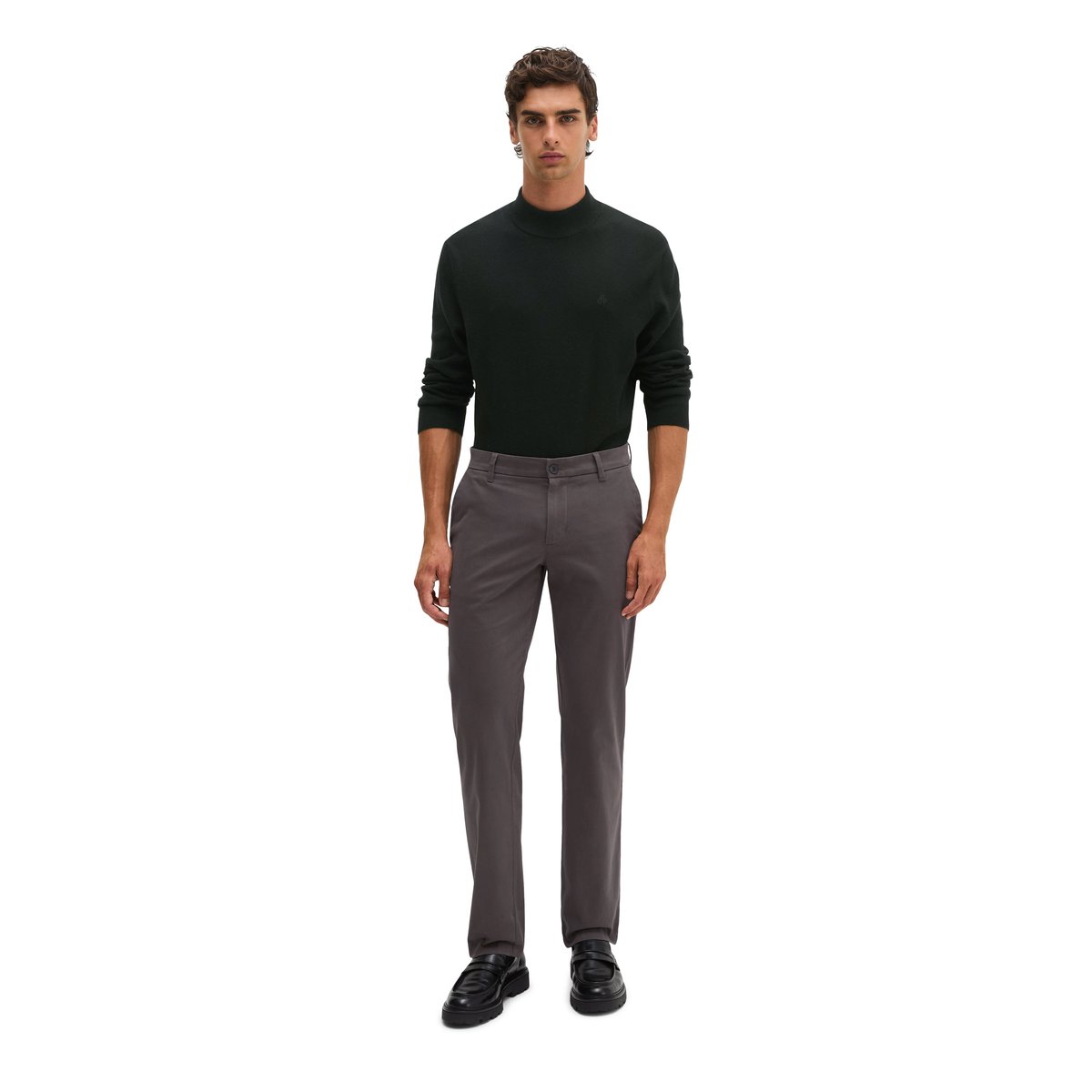 Chino modèle Mads, coupe classique en mélange de coton bio doux gris, MARC O'POLO