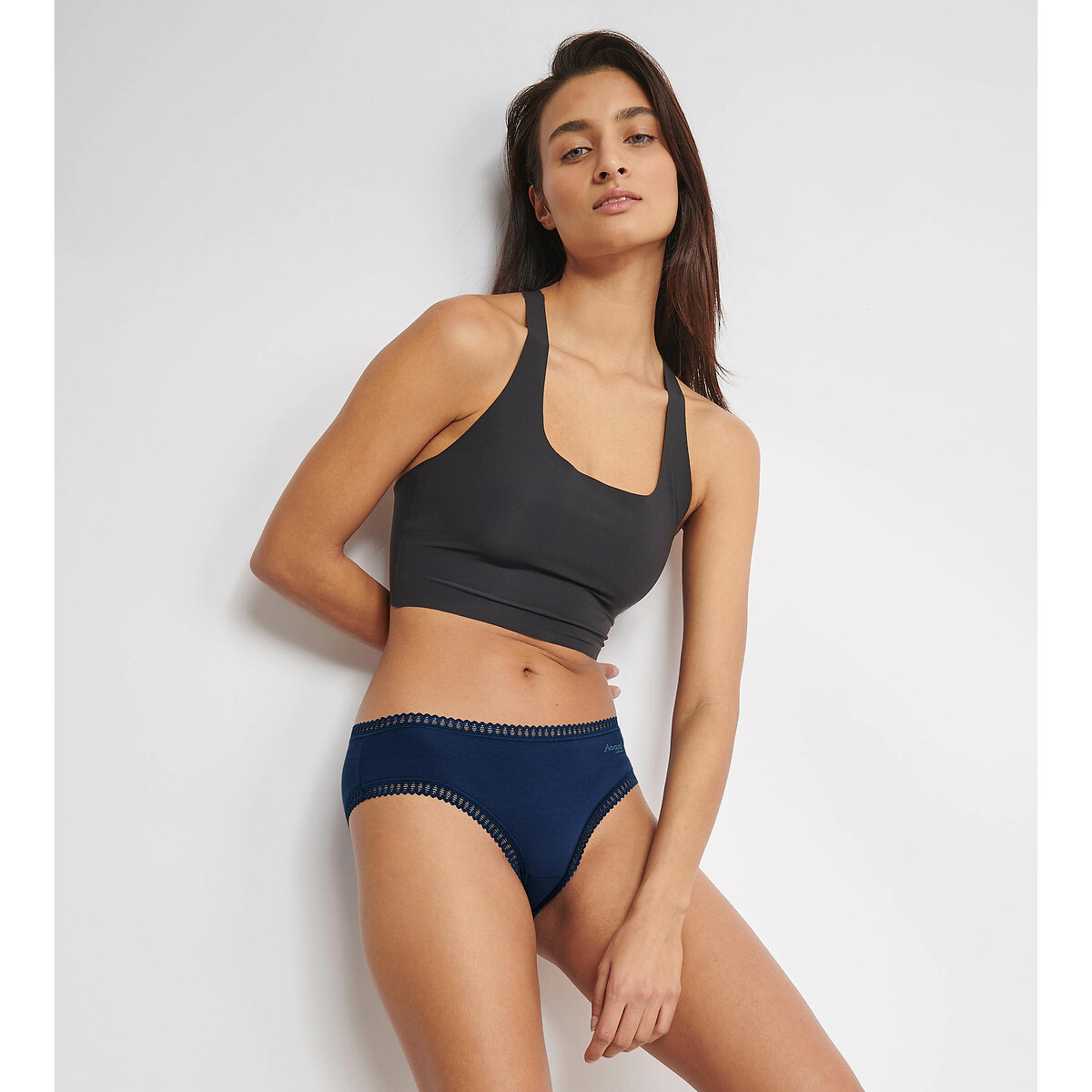 Pack of 3 Go Crush Hipsters in Cotton blue navy+black+printed, SLOGGI