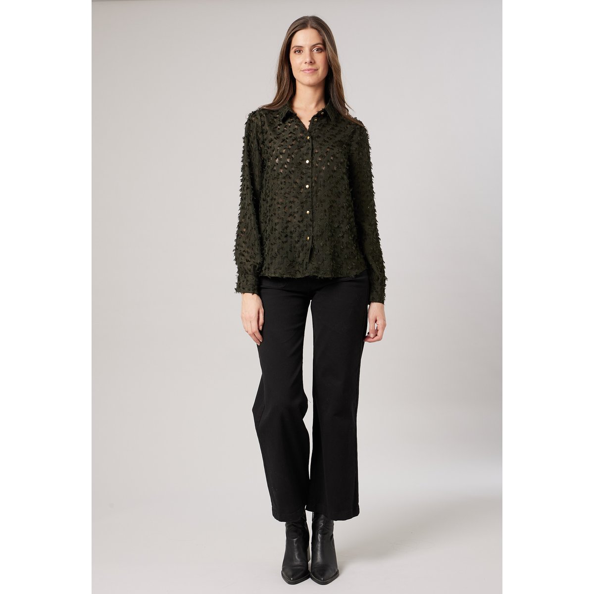 Chemise habillée femme FRISALI dark khaki, DEELUXE