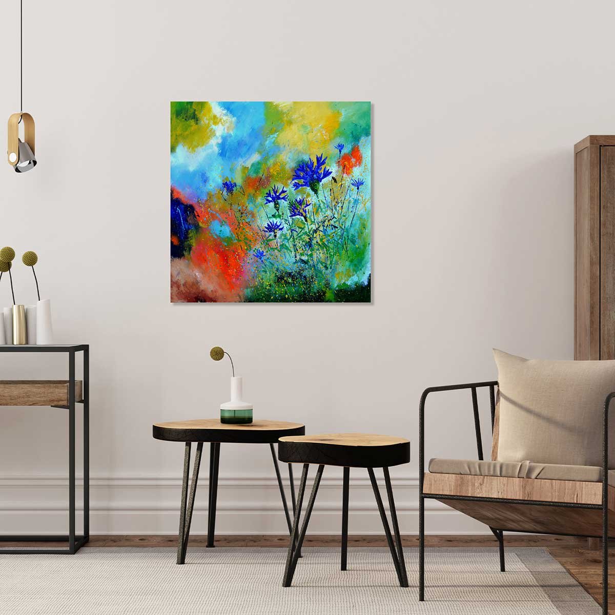 Tableau bleuets des champs tableau alu dibond, HEXOA