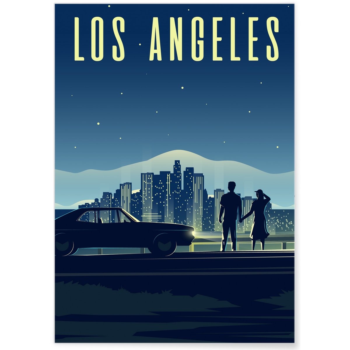 Poster Los Angeles blanc, L'AFFICHERIE