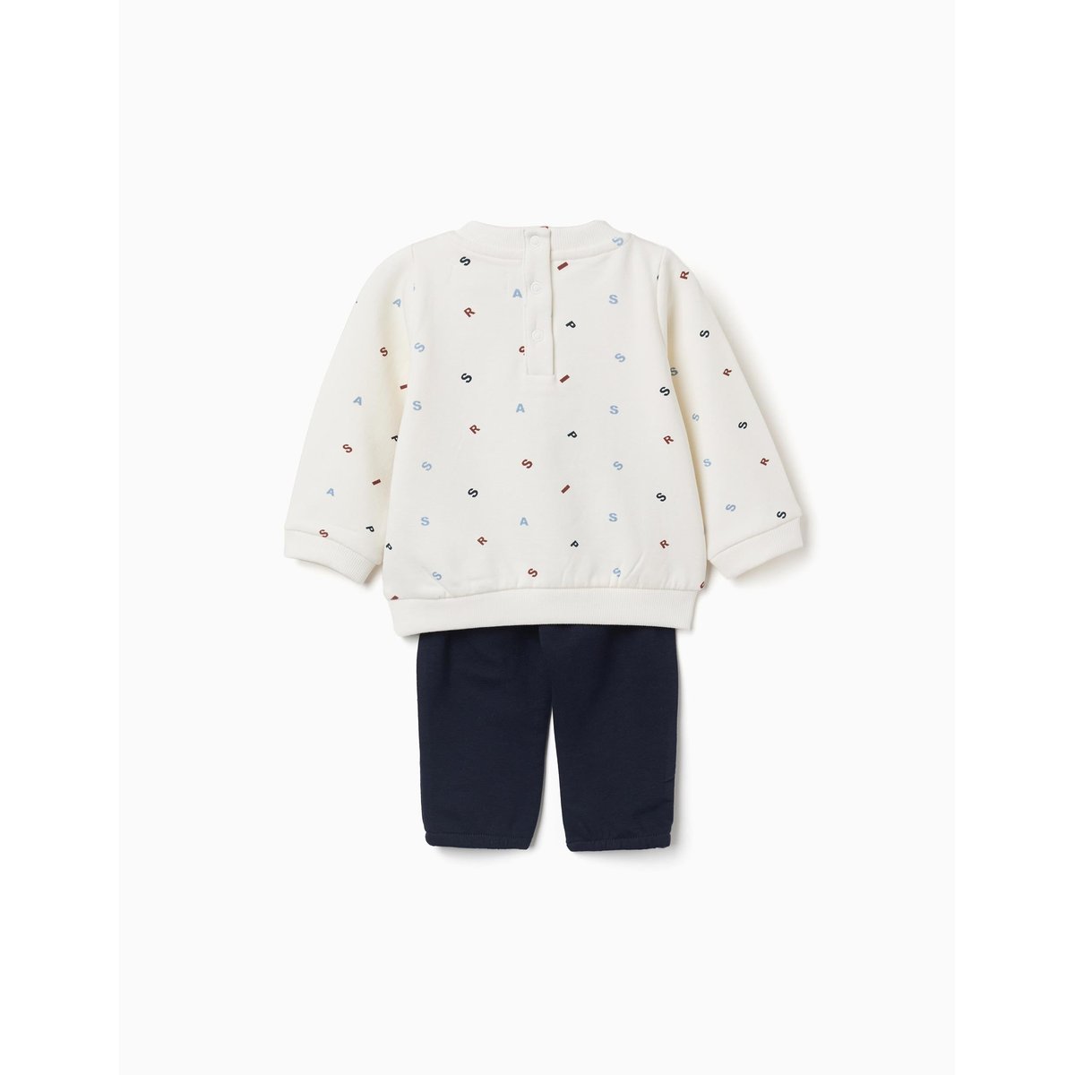 Ensemble de jogging en coton peigné avec broderie en bouclettes blanc, ZIPPY
