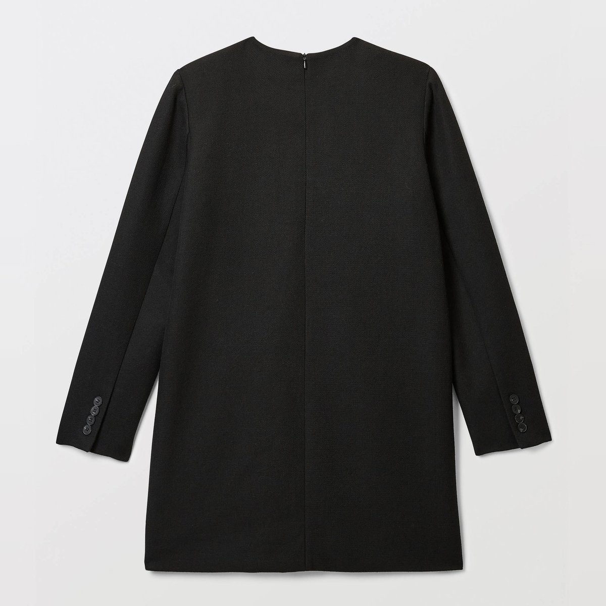 Robe courte unie contenant de la laine noir, MONOPRIX