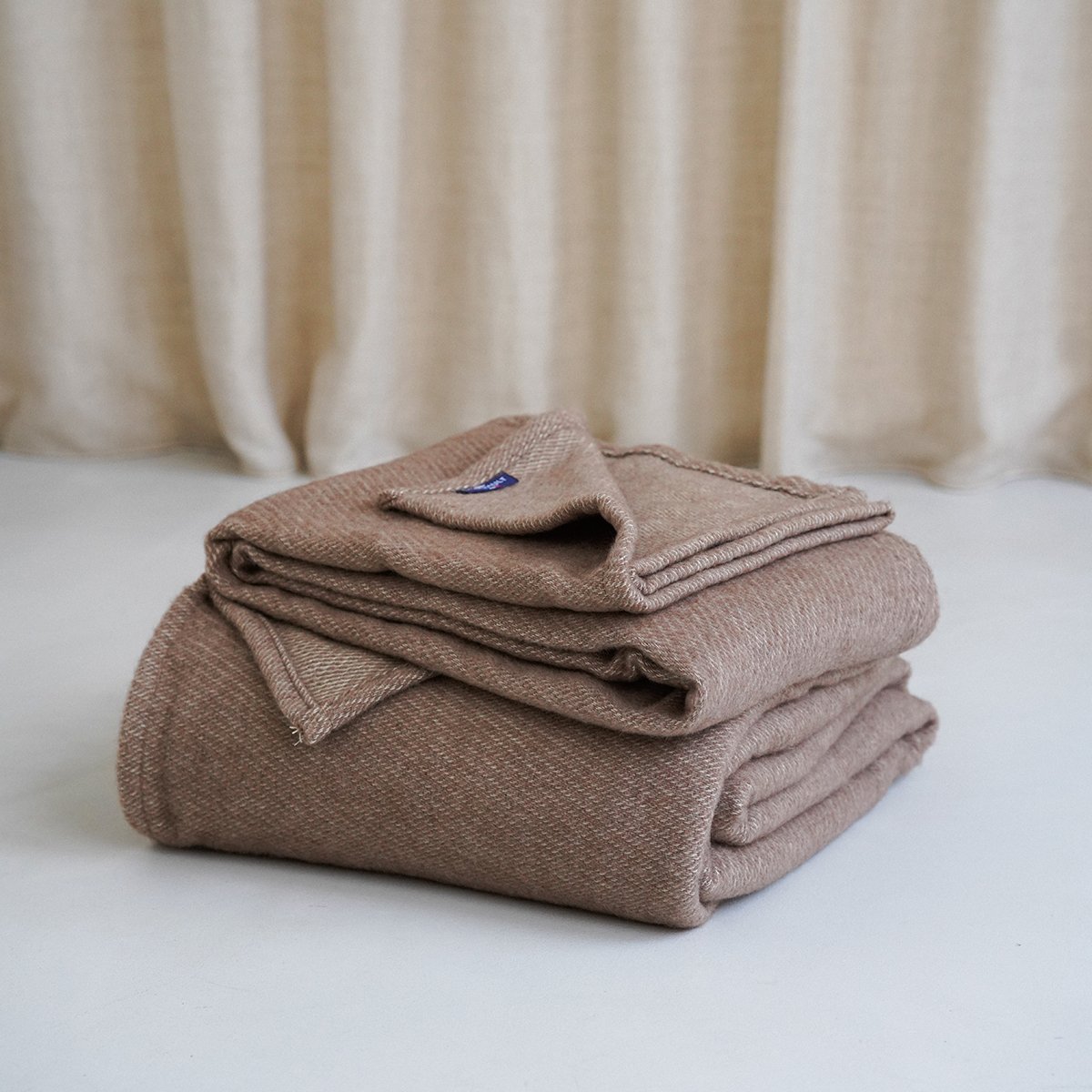 Plaid coton et mérinos - Marron marron, DROUAULT