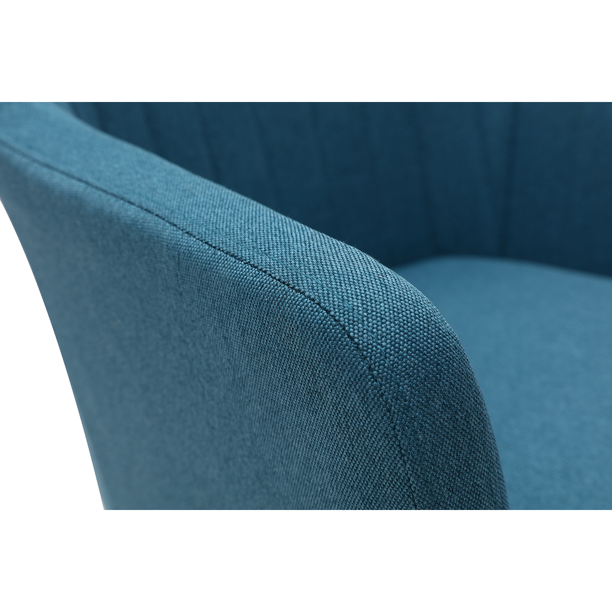 Chaise de bureau à roulettes en tissu et acier chromé ALEYNA bleu canard, MILIBOO
