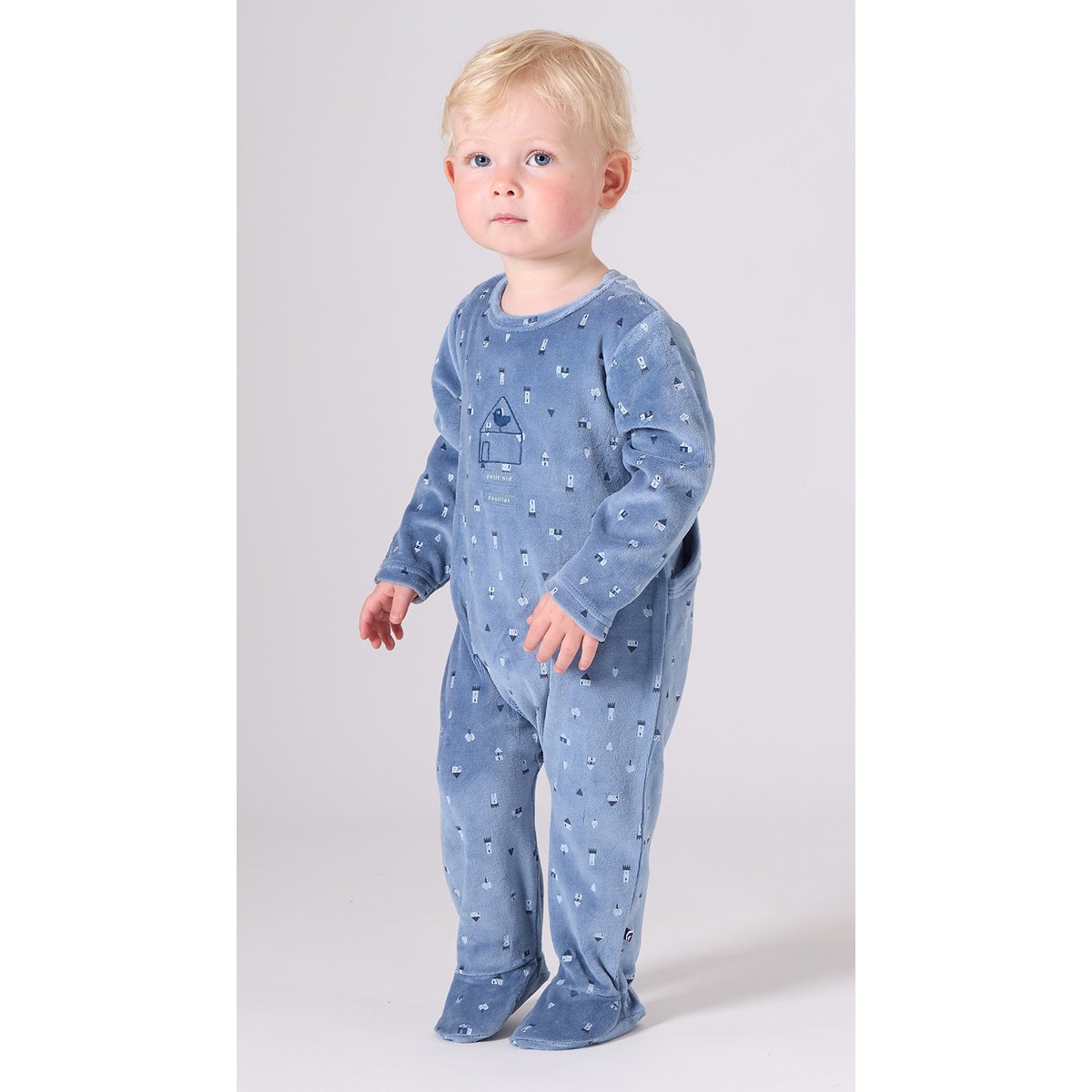 Dors bien nicolaÏ velours rase pont dos bebe bleu, SUCRE D'ORGE