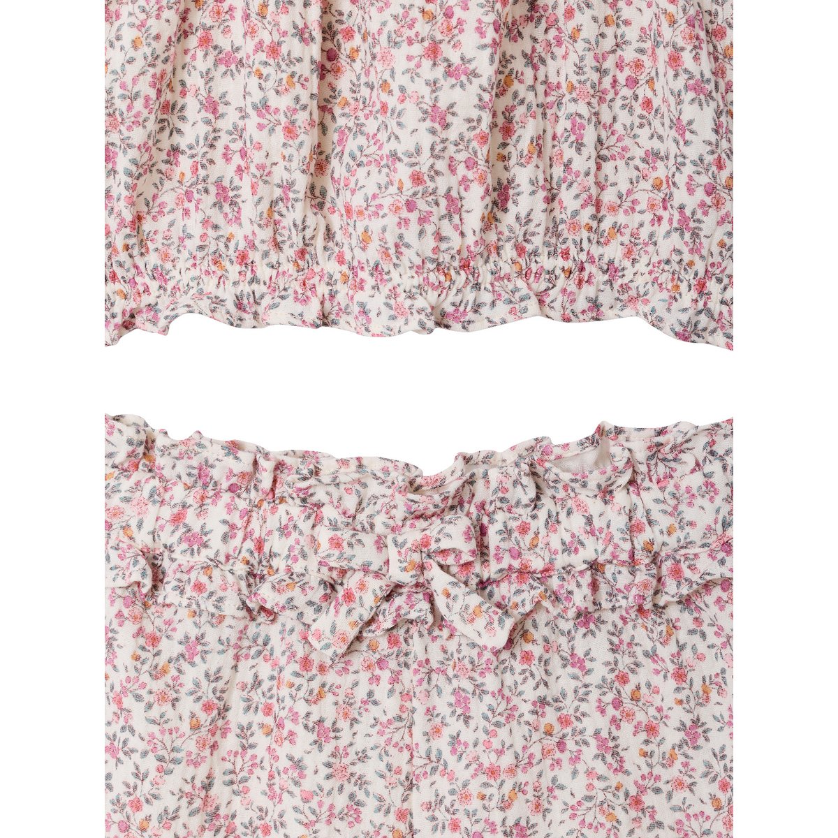 Ensemble short floral blanc imprimé, VERTBAUDET