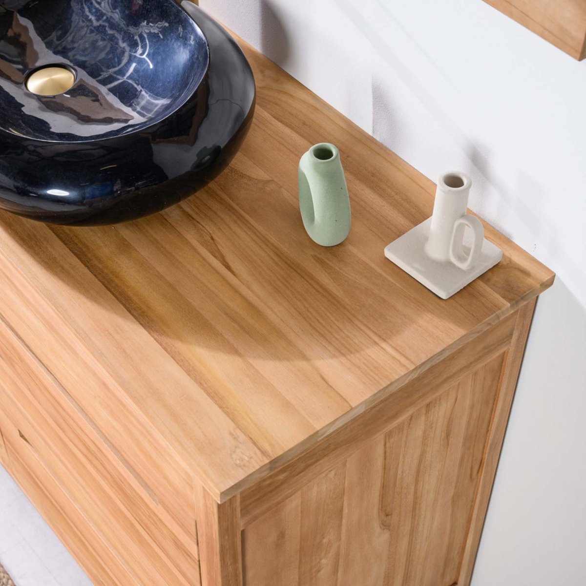 Meuble sous vasque en teck Sira 120cm naturel, WANDA COLLECTION