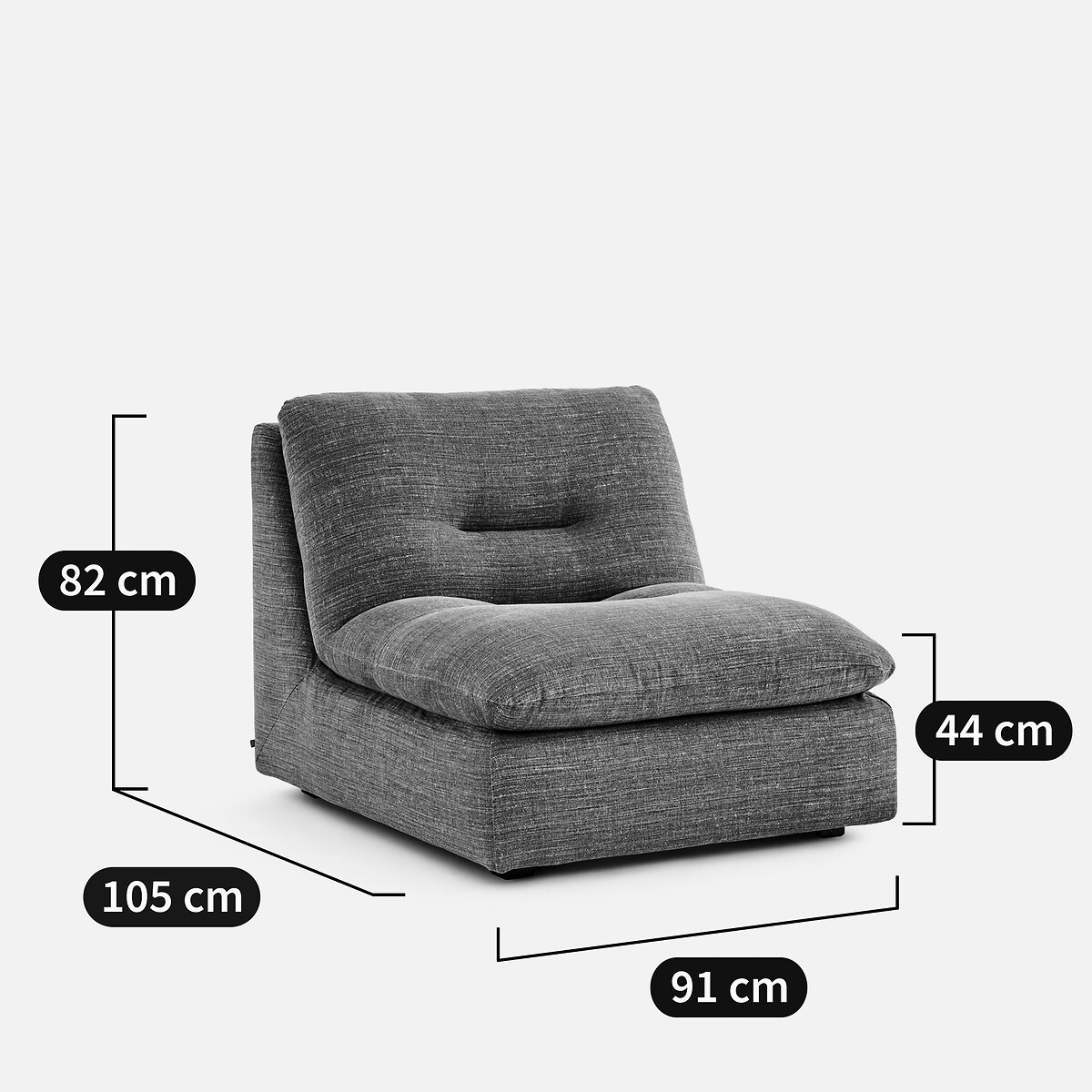 Sillón modular de algodón y lino GIULIANO beige              , AM.PM