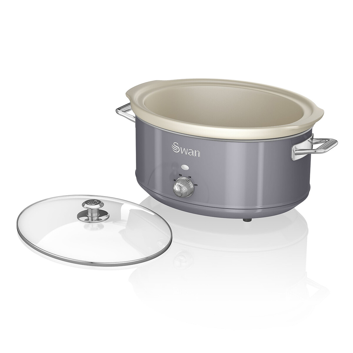 Retro 6.5L Slow Cooker - SF17031 grey, SWAN