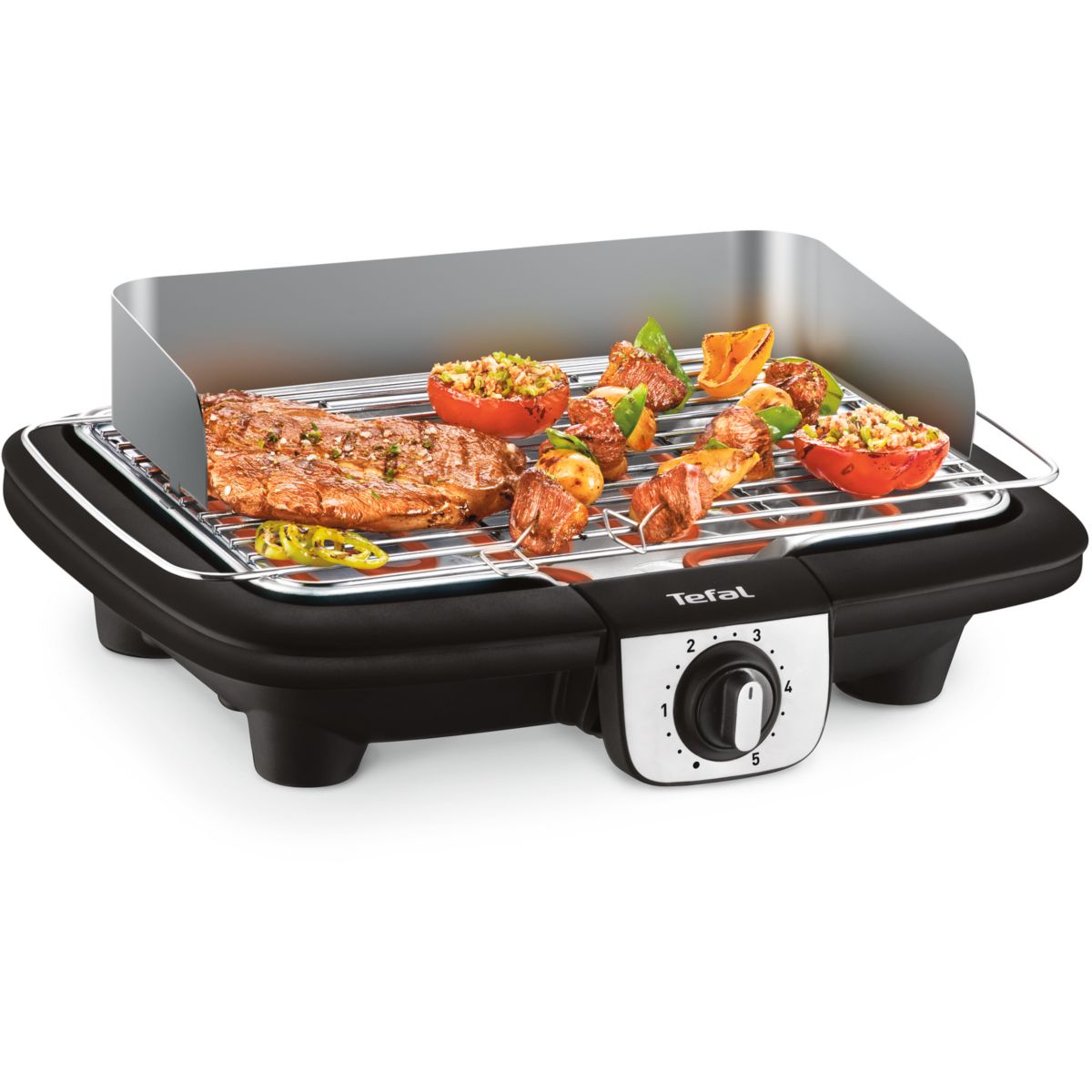 Barbecue électrique BG90A810 Easygrill inox à poser, 37x23.5 cm noir / inox, TEFAL